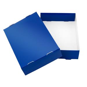 Papierová krabička s vekom typ 3 skladacie 150x180 lesklá - modrá námornícka