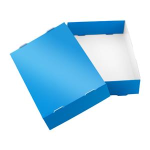 Papierová krabička s vekom typ 3 skladacie 150x180 lesklá - modrá