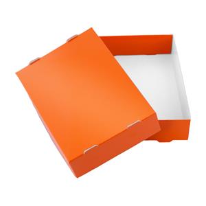 Papierová krabička s vekom typ 3 skladacie 150x180 lesklá - oranžová