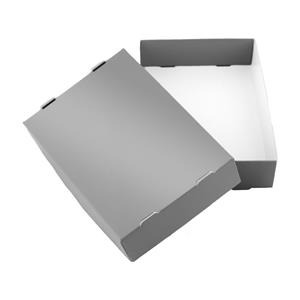 Papierová krabička s vekom typ 3 skladacie 150x180 lesklá - šedá
