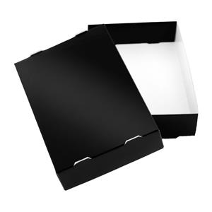 Papierová krabička s vekom typ 3 skladacie 153x215 lesklá - čierna
