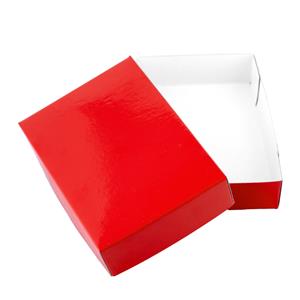 Papierová krabička s vekom typ 4 lepená 150x180 lesklá - červená