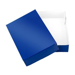 Papierová krabička s vekom typ 4 lepená 150x180 lesklá - modrá námornícka
