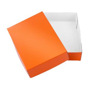 Papierová krabička s vekom typ 4 lepená 153x215 lesklá - oranžová