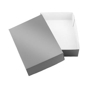 Papierová krabička s vekom typ 4 lepená 153x215 lesklá - šedá