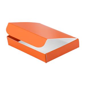 Papierová krabička zatváracie typ 5 lepená 150x180 lesklá - oranžová