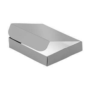 Papierová krabička zatváracie typ 5 lepená 150x180 lesklá - šedá