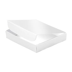 Papierová krabička zatváracie typ 5 lepená 153x215 lesklá - biela