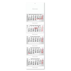 Päťmesačný kalendár Kvinto skládaný polský 2027 - sivý