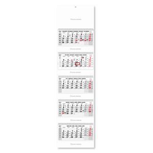 Päťmesačný kalendár Kvinto skládaný polský so špirálou 2027 - sivý