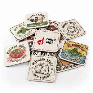 Pivné podtácky papierové štvorcové 93 mm x 93 mm, jednostranná tlač - na zákazku