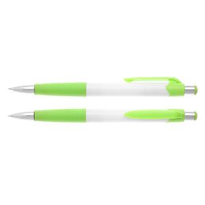Plastové guličkové pero Colombo White - biela/zelená svetlá