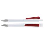 Plastové guličkové pero Trisha - biela / červená