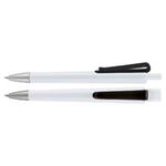 Plastové guličkové pero Trisha - biela / čierna
