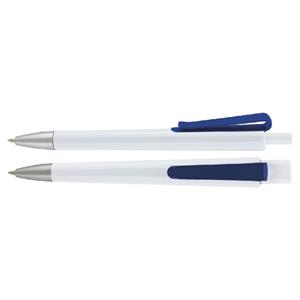 Plastové guličkové pero Trisha - biela / modrá