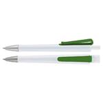 Plastové guličkové pero Trisha - biela/zelená