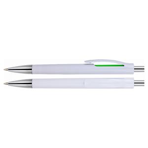 Plastové guľôčkové pero Porlanka - biela/zelená