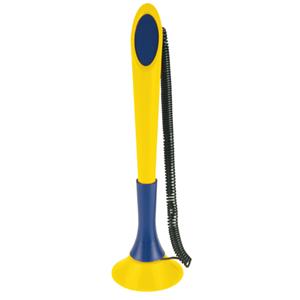 Plastový stojanček s guľôčkovým perom Cimba - žltá - modrá