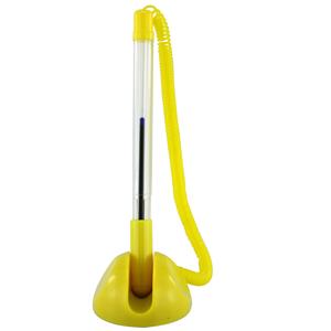 Plastový stojanček s guľôčkovým perom Konzul - žltá