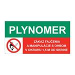 Plynomer-Zákaz fajčenia, kombinácia, plast 2mm s dierkami-150x75mm