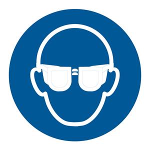 Používaj ochranné okuliare - SYMBOL, samolepka 100x100