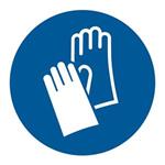 Používaj ochranné rukavice - SYMBOL, samolepka 100x100