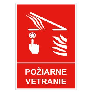 Požiarne vetranie s textom - bezpečnostná tabuľka, plast 2 mm 148x210 mm