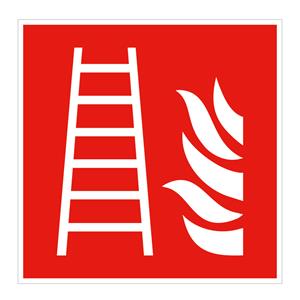 Požiarny rebrík - bezpečnostná tabuľka, samolepka 150x150 mm