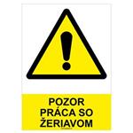 Pozor, práca so žeriavom - bezpečnostná tabuľka, plast 2 mm - A4