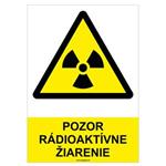 Pozor, rádioaktívne žiarenie - bezpečnostná tabuľka, plast 0,5 mm - A4