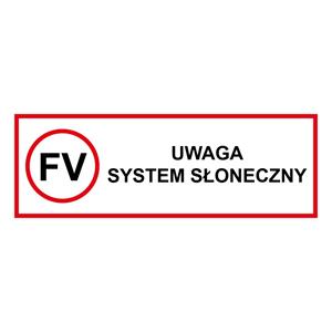 POZOR solárny systém - bezpečnostná tabuľka, plast 0,5 mm 150 x 50 mm