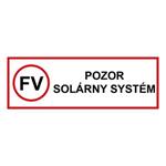 POZOR solárny systém - bezpečnostná tabuľka, samolepka 300 x 100 mm