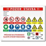 POZOR STAVBA 1 SK bezpečnostný banner - 100x80 cm