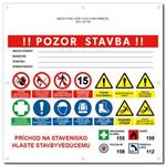 POZOR STAVBA 1 SK bezpečnostný banner s logom firmy - 100x100 cm