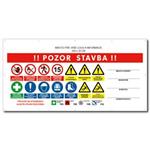 POZOR STAVBA 1 SK bezpečnostný banner s logom firmy - 200x100 cm