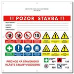 POZOR STAVBA 2 SK bezpečnostný banner s logom firmy - 100x100 cm