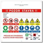 POZOR STAVBA 3 SK bezpečnostný banner s logom firmy- 100x100 cm