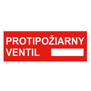 Protipožiarne ventil - bezpečnostná tabuľka, plast 1 mm 210x80 mm