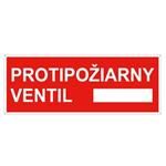 Protipožiarne ventil - bezpečnostná tabuľka s dierkami, plast 2 mm 210x80 mm