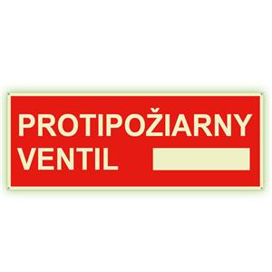 Protipožiarne ventil - fotoluminiscenčná tabuľka s dierkami, plast 2 mm 210x80 mm