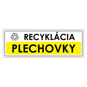 Recyklácia-Plechovky, samolepka 290x100mm