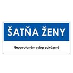 Šatňa ženy, modrá, plast 2mm s dierkami-190x90mm