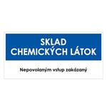 Sklad chemických látok, modrá, plast 2mm,190x90mm