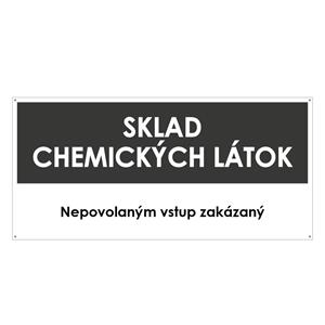 Sklad chemických látok, šedá, plast 2mm s dierkami-190x90mm