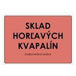 Sklad horľavých kvapalín, samolepka 297x210mm