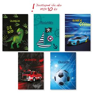 Školský deníček - úlohníček A6 chlapci - mix 10 ks v balení
