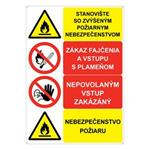 Stanovište so zvýšeným požiarnym nebezpečenstvom (štvorkombinácia), samolepka 148x210mm