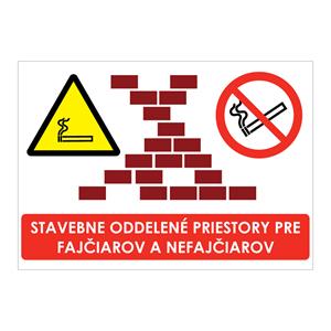 Stavebne oddelené priestory pre fajčiarov a nefajčiarov, samolepka 297x210mm