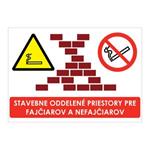 Stavebne oddelené priestory pre fajčiarov a nefajčiarov, samolepka 297x210mm