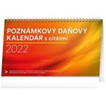 Stolový kalendár 2022 Poznámkový daňový s citátmi SK